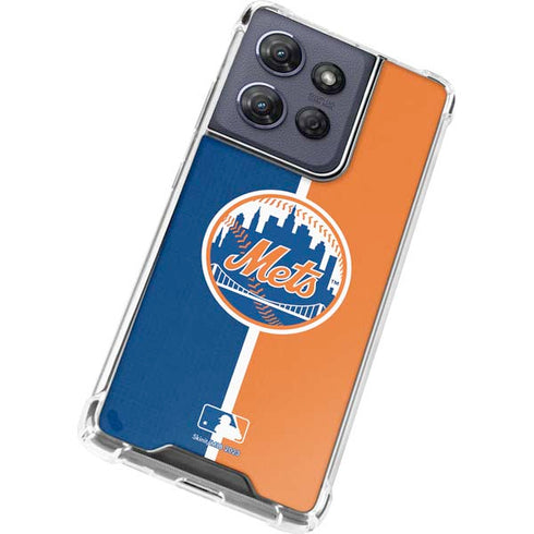 MLB New York Mets Split Moto G Play 5G (2025) Clear Case